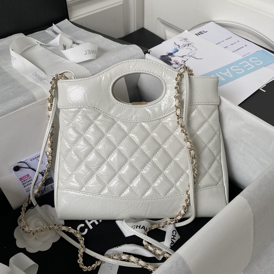 Calfskin Mini 31 Chain Shoulder Bag Handbag AS4133 White